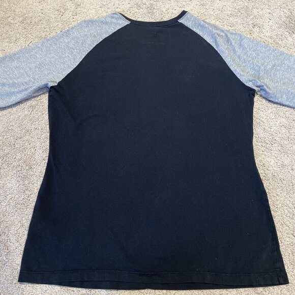 Nike 72 Baseball Shirt Youth XL Black Red Cotton Raglan Sleeves Spellout Y2K - Picture 4 of 9